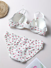 Floral Print Push Up Bra & Panties Set