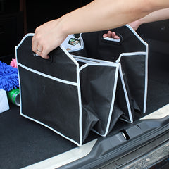 1pc Car Storage Box Trunk Organizer Portable Container 3 Compartments