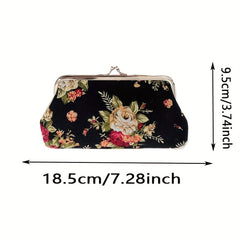 Vintage Floral Pattern Coin Purse Clutch Wallet