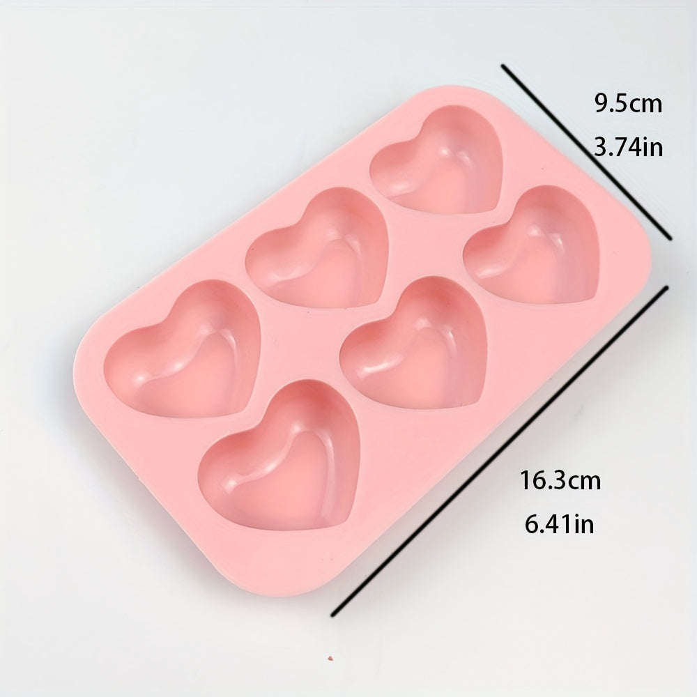 6 Cavities 3D Love Heart Silicone Cake Mold for Desserts