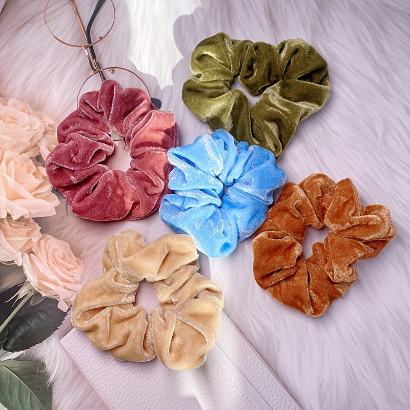 Velvet Hair Scrunchies Elastic Hair Bands For Women Girls