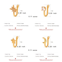 Men's Crown Shaped Nose Clip Inlaid Zircon Craft Party Gift