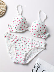 Floral Print Push Up Bra & Panties Set