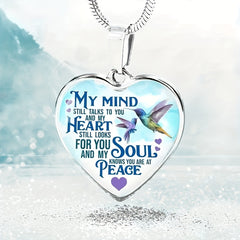 Heart Shape Bird Text Pendant Necklace Men's Party Jewelry