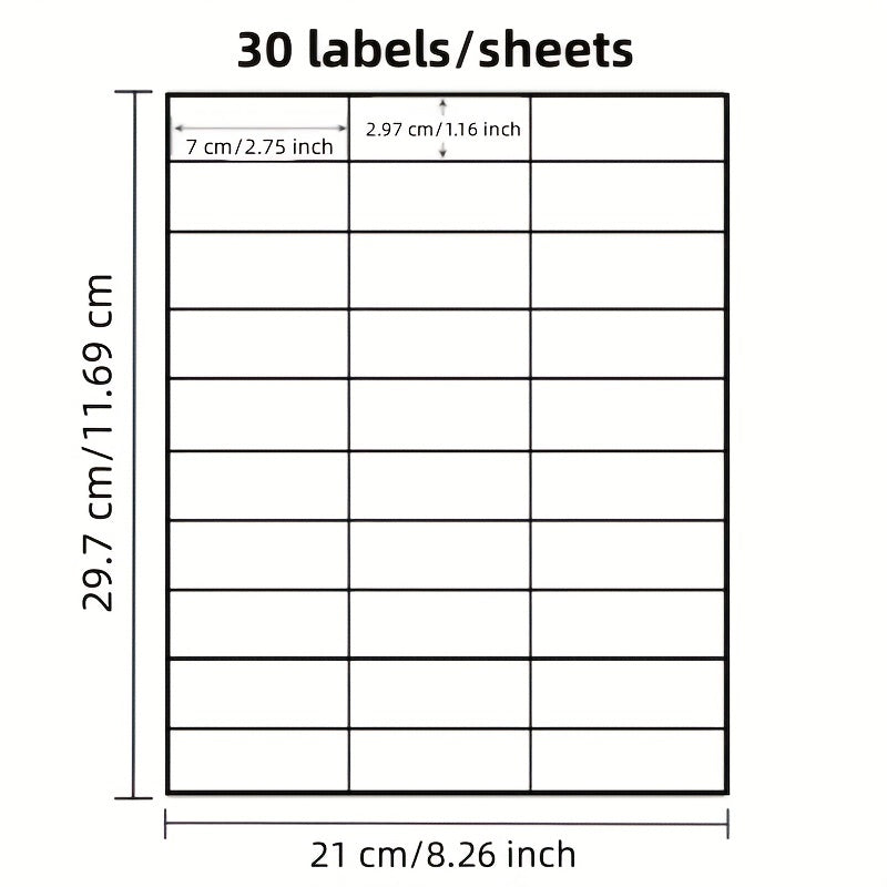 1500pcs A4 Self Adhesive Address Labels 50 Inkjet SKU Labels