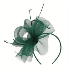 Green Feather Fascinator Headband for Bridal Tea Party