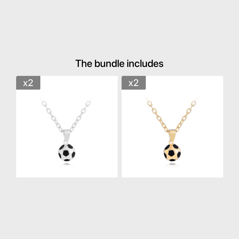 Football Link Chain Soccer Necklace Pendant