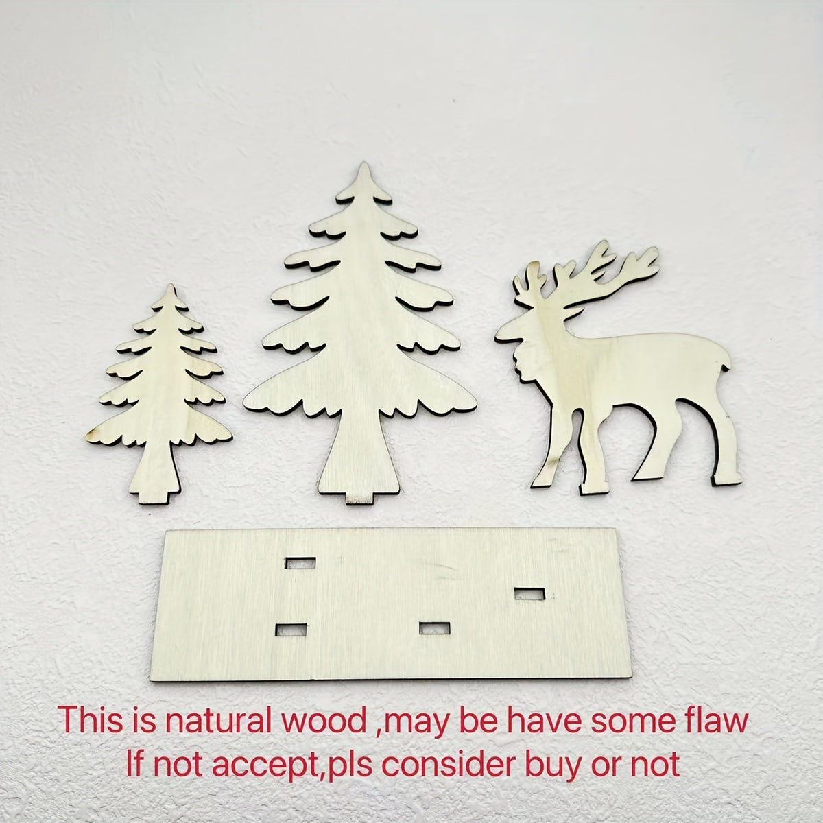 DIY Santa Deer Wooden Crafts Home Decoration Supplies