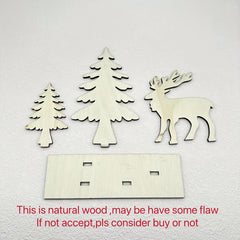 DIY Santa Deer Wooden Crafts Home Decoration Supplies