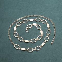 Golden Geometric Metal Waist Chain Vintage Dress Girdle