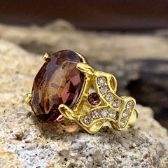 Men's Ring with Two Sapphire Goose Eggs for Engagement