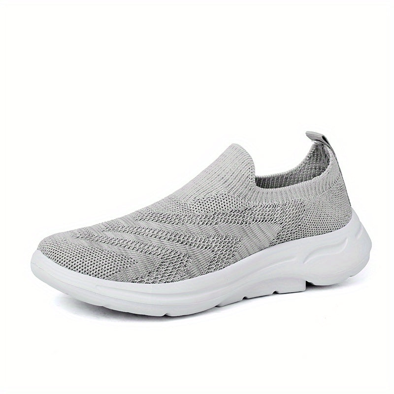 Women's Breathable Flying Woven Sneakers Lightweight Low Top Slip On Shoes