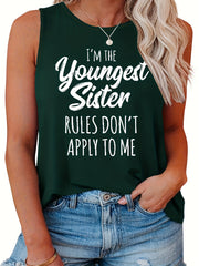  Women's Slogan Print Tank Top