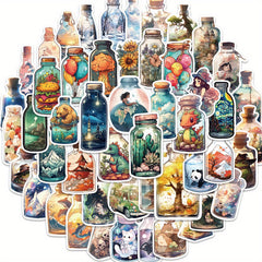 50 Cartoon Bottle Graffiti Stickers for Laptop Water Bottle Luggage Helmet