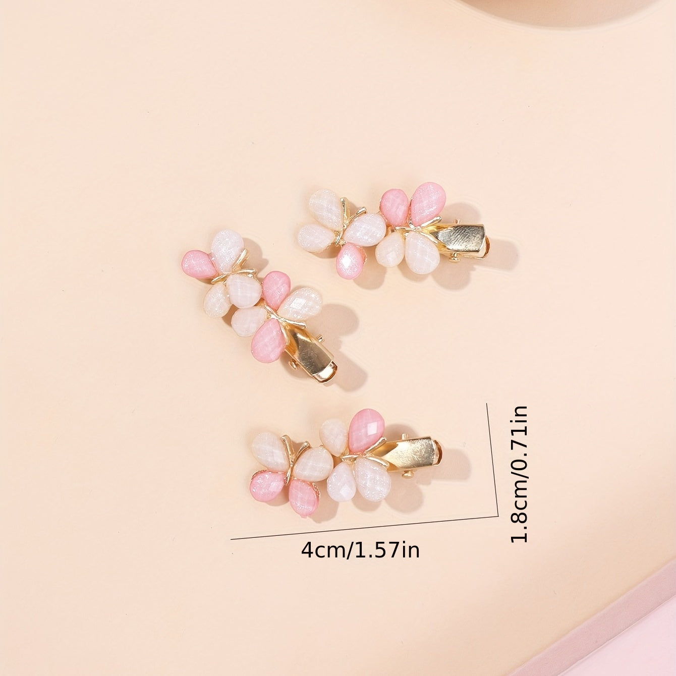 3pcs Butterfly Hair Clip Alloy Duck Billed Clip Sweet Hair Clip