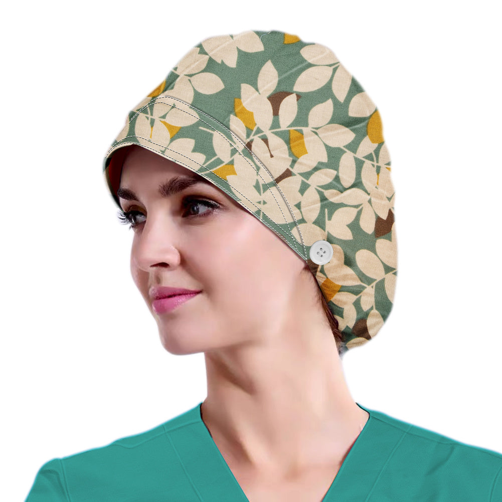 Adjustable Washable Working Cap Button Unisex Cotton Hats Print
