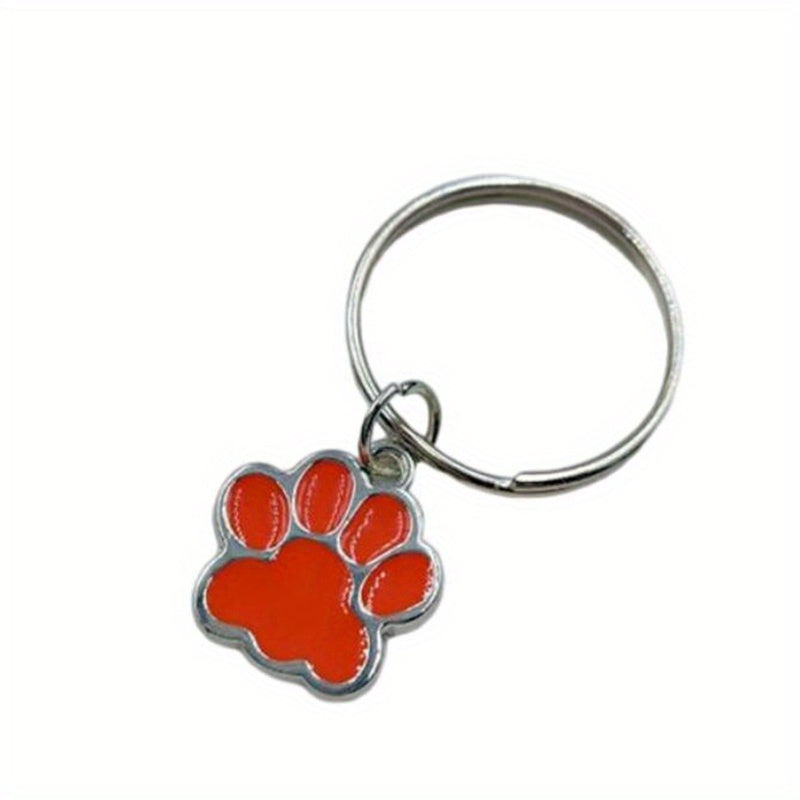 Cartoon Cat Dog Paw Enamel Keychain Animal Key Ring Purse Bag Charm