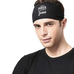 Men's Faith Gym Headband with Power in Jesus Breathable Mesh Sweatband