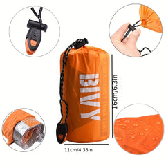 Emergency Shelter Survival Bivy Tube Tent Kit Thermal Blanket SOS Sleeping Bag