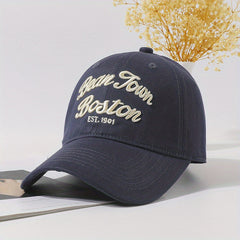 Boston Embroidery Vintage Baseball Cap Unisex Solid Outdoor Golf Sun Hat