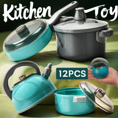 Kids' Play Kitchen Set with Chef'S Gear Pots Pans and Utensils