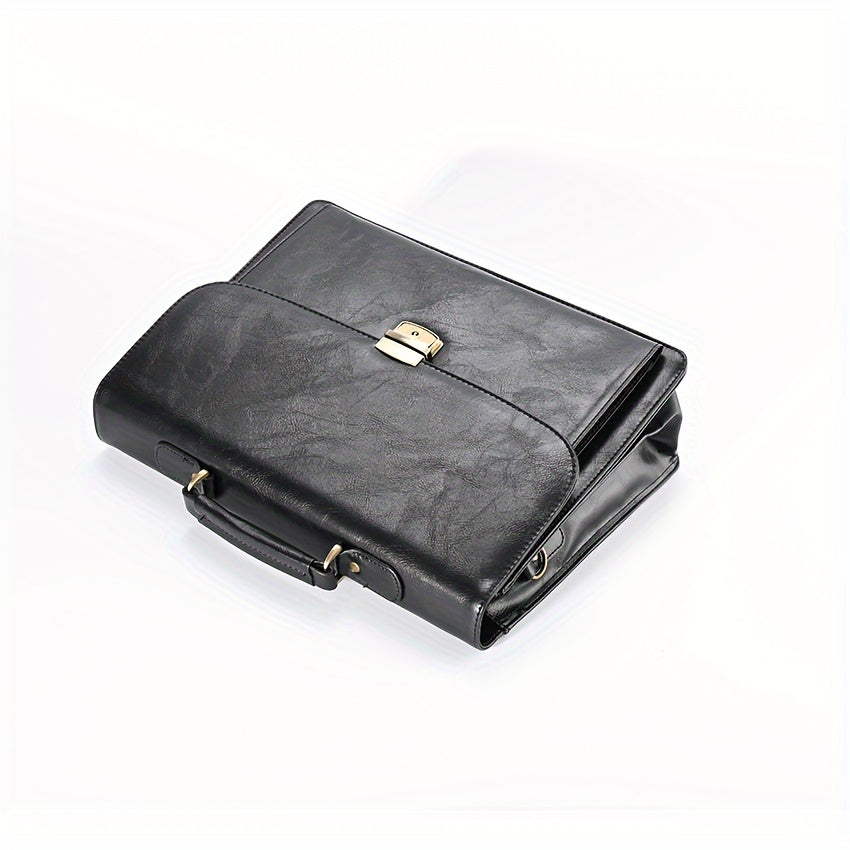 Men's Business Briefcase Laptop & Tablet Compartment Zip Closure