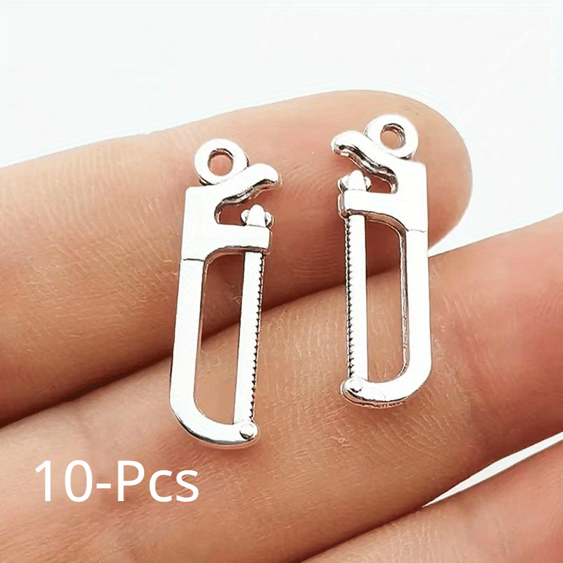 10pcs Mini Tool Serrated Wrench Hammer Head Pendant DIY Jewelry Making