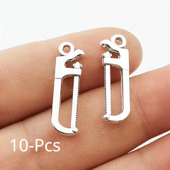 10pcs Mini Tool Serrated Wrench Hammer Head Pendant DIY Jewelry Making