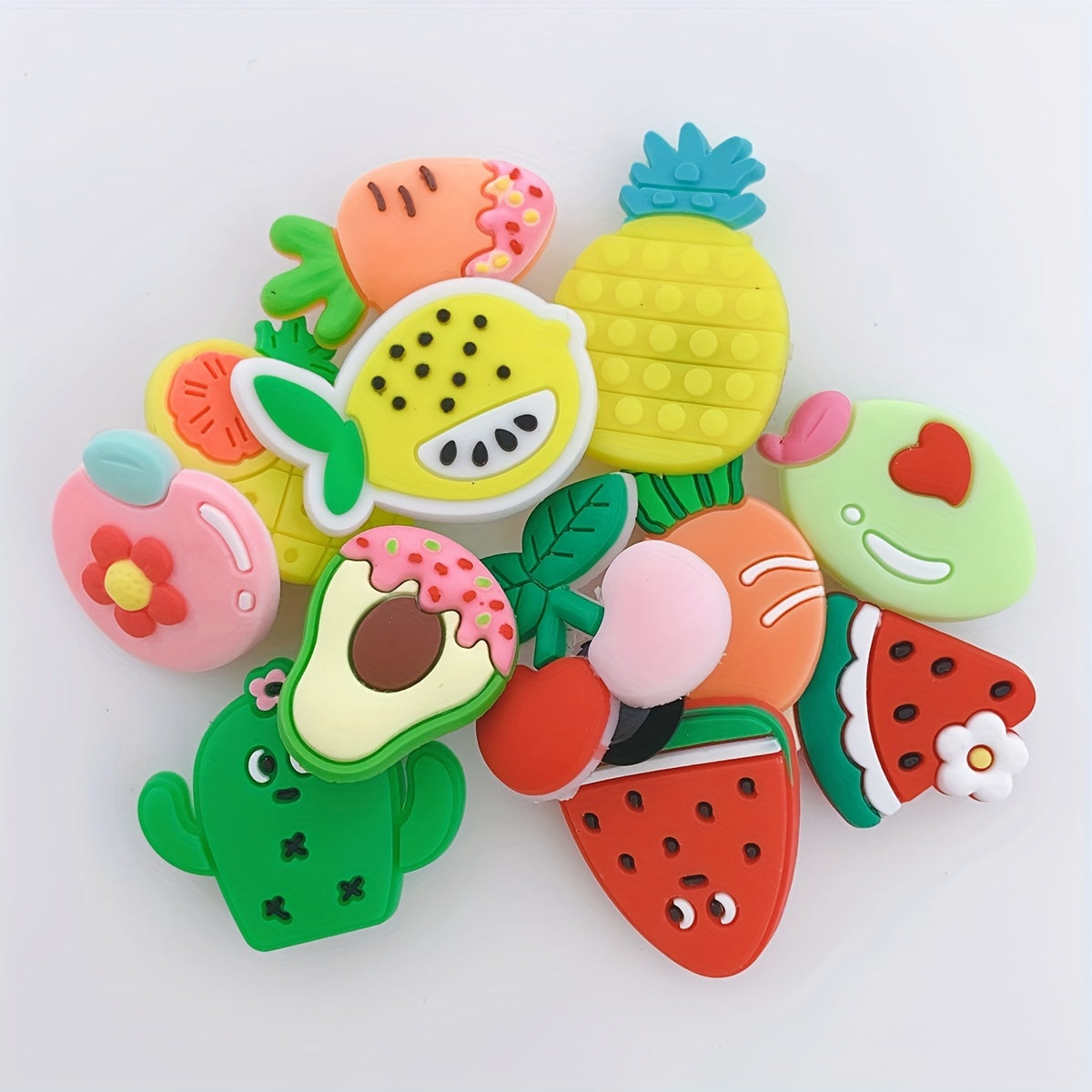 12pcs Cartoon Ice Cream Shoe Charm Cake Watermelon Clogs DIY Decoration