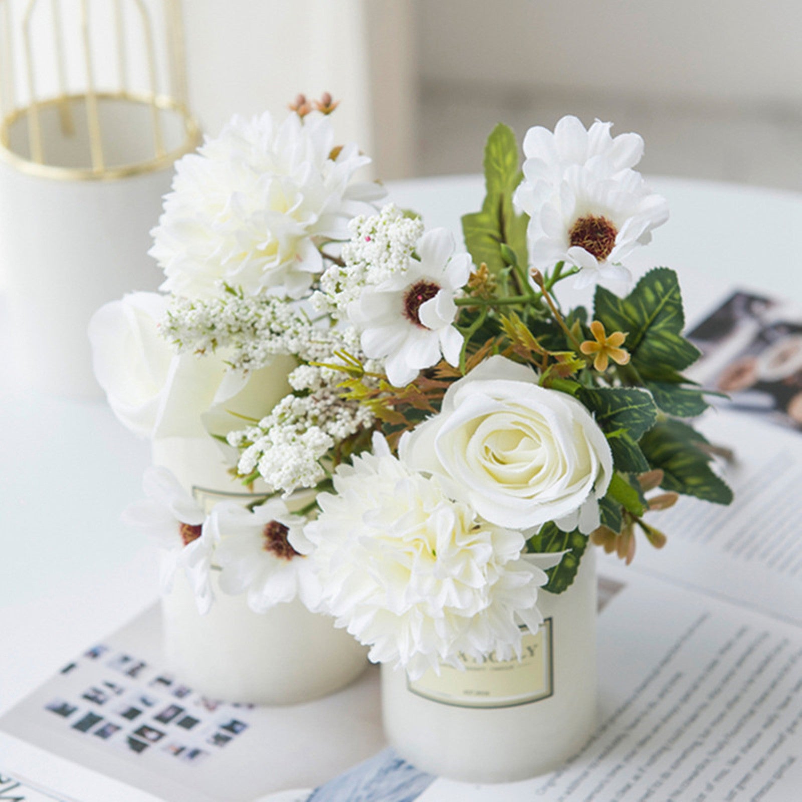 Boho Wedding Table Centerpiece Fabric Flowers for Farmhouse Home and Wedding