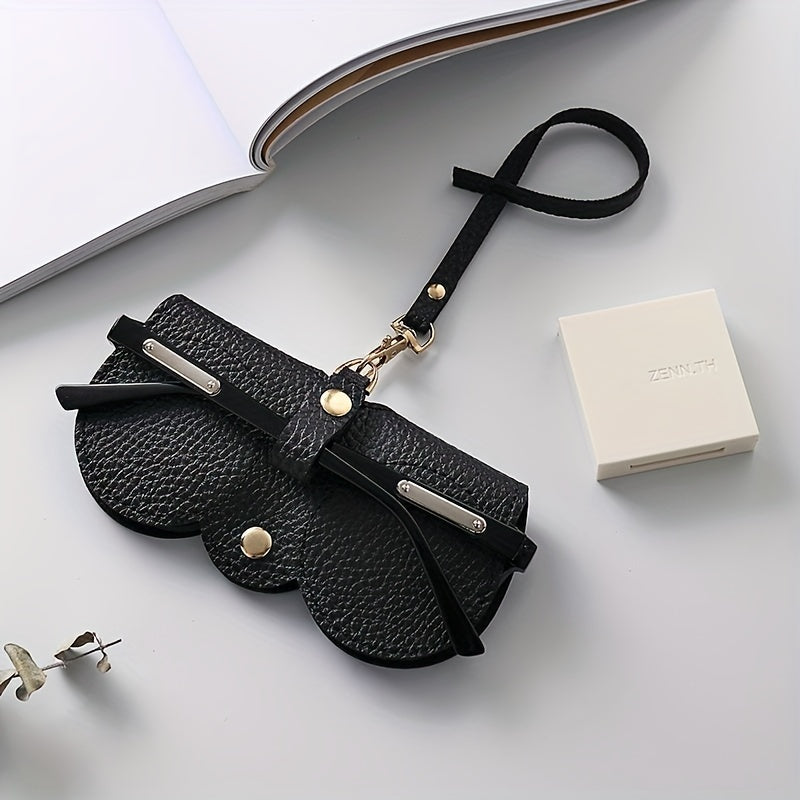 Lychee Embossed Glasses Bag PU Leather Sunglasses Cover