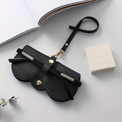 Lychee Embossed Glasses Bag PU Leather Sunglasses Cover