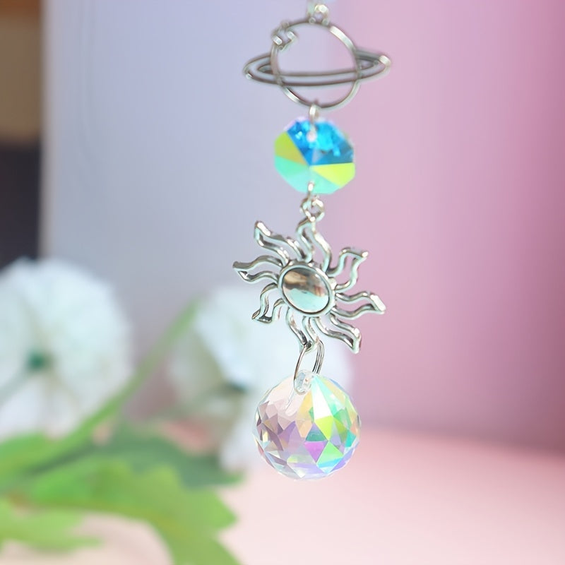 Bird Crystal Pendant Moon Sun Catcher Wind Chime Garden Decor