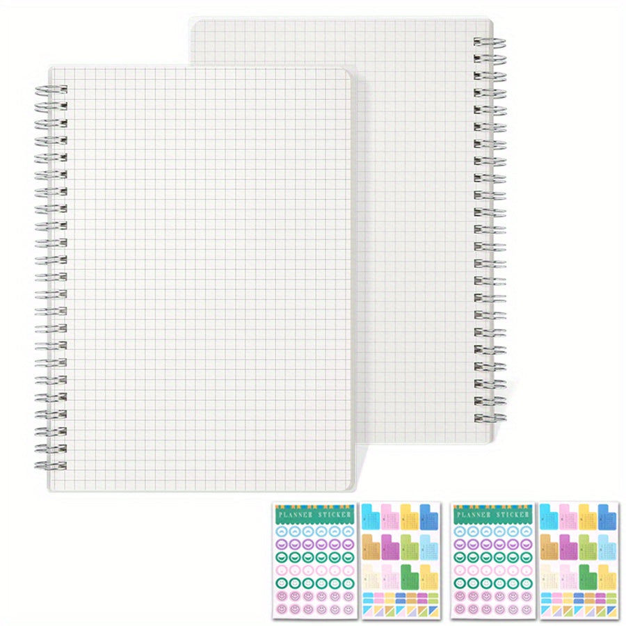 2 Pack A5 Grided Bullet Journals 80 Sheets 100gsm