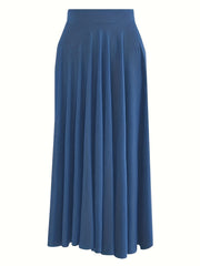  Plain Pleated High Rise Maxi Skirt