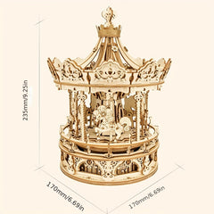 DIY 3D Wooden Carousel Music Box - Adult/Children Gift
