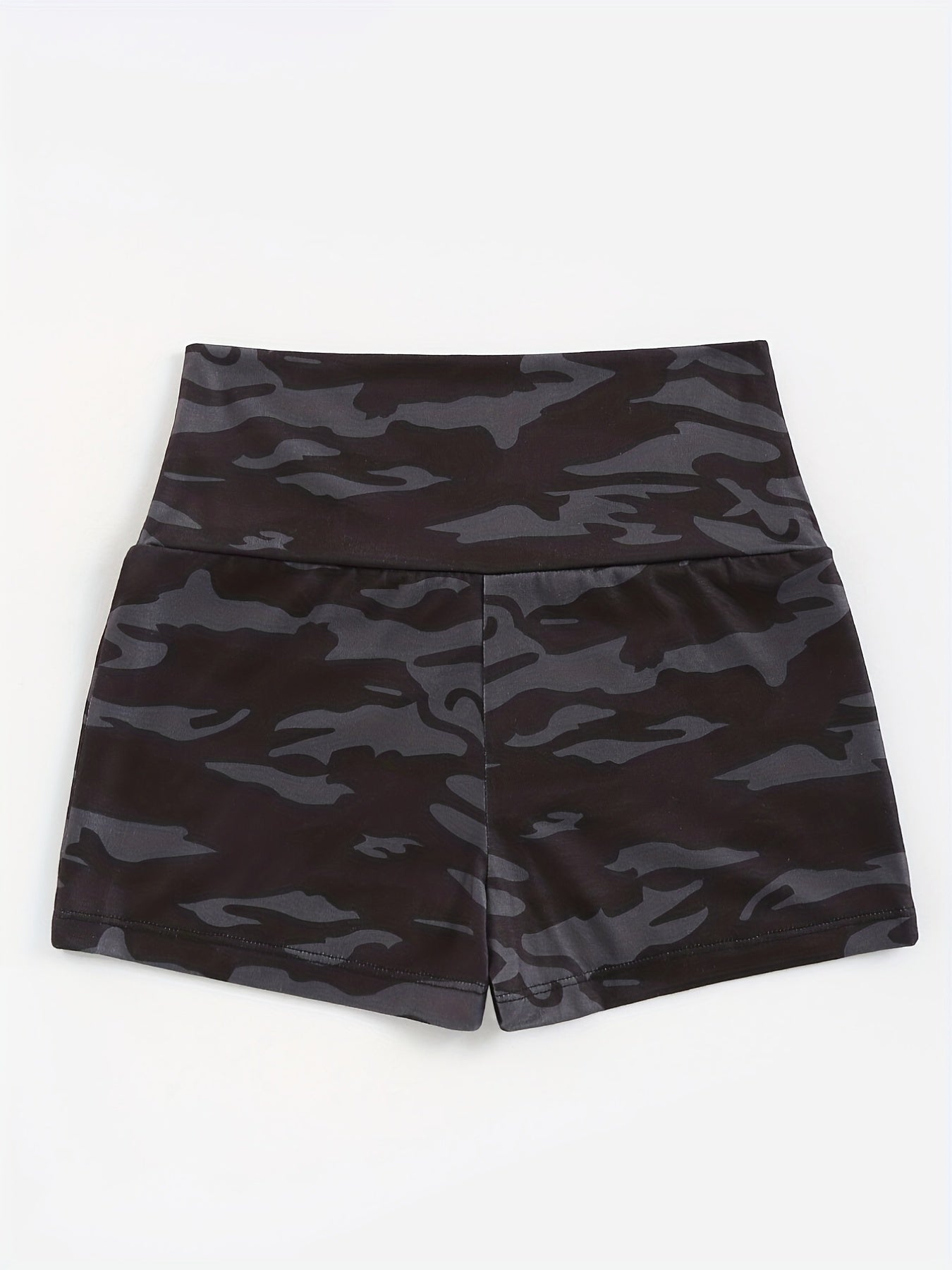 Camouflage Print Lounge Bottoms Elastic Waistband Shorts Womens