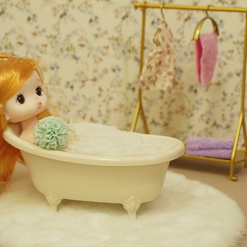 Nordic Style Bathtub Dollhouse Furniture Set