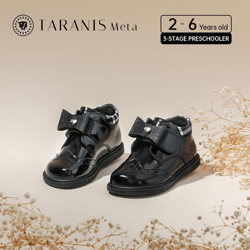 TARANIS Leather Soft soled Booties Slip On Bowknot Shoes