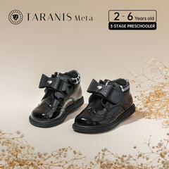 TARANIS Leather Soft soled Booties Slip On Bowknot Shoes