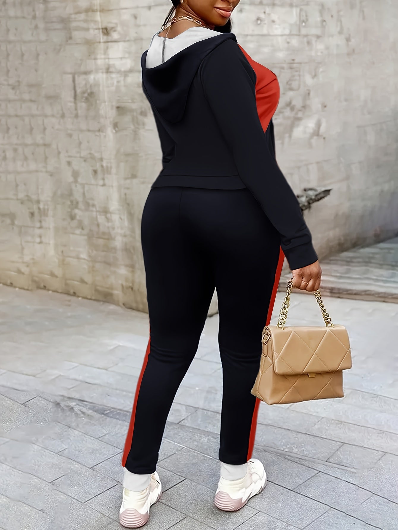  Colorblock Hoodie & Joggers Set