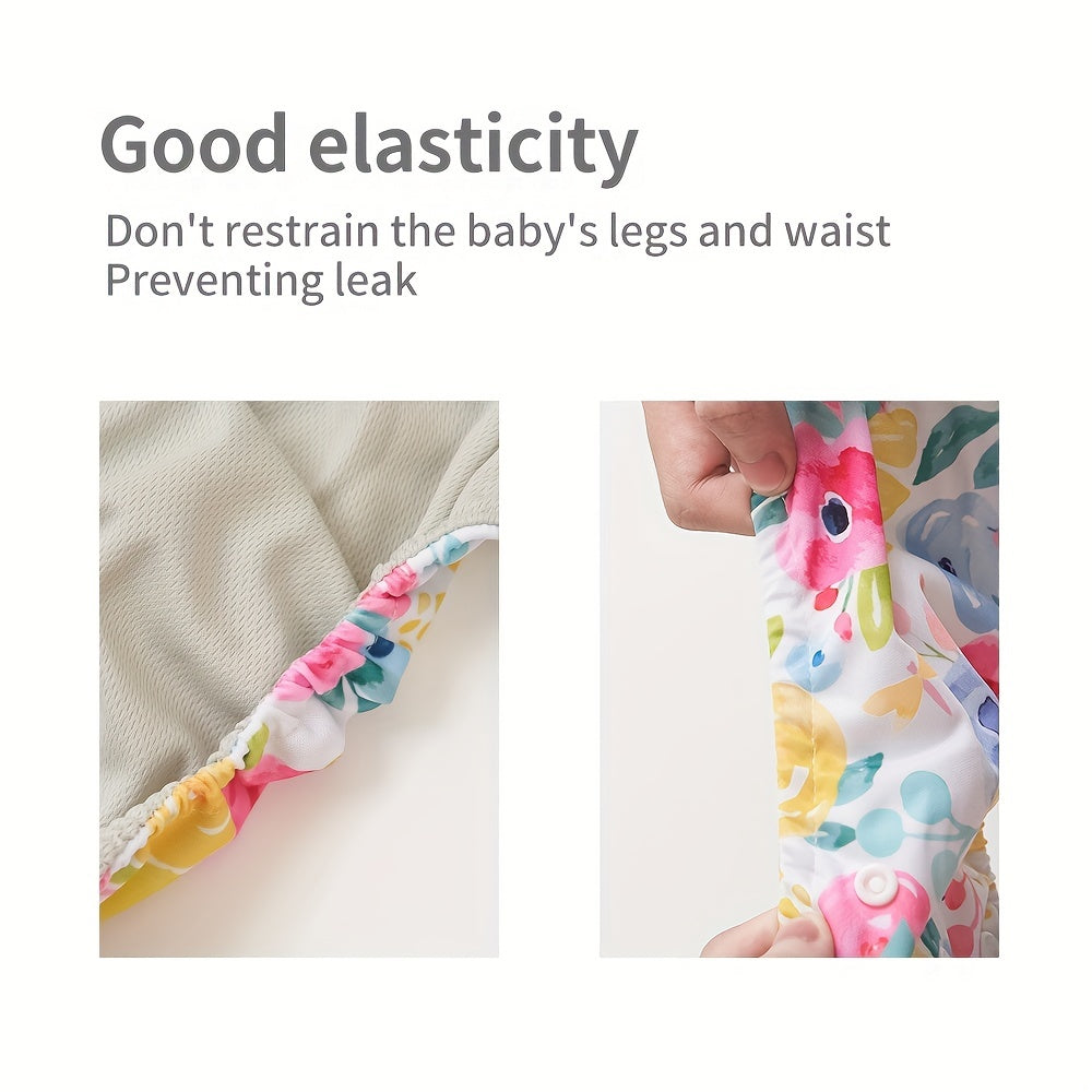 Animal Print Waterproof 8pcs Cloth Diapers & Absorbent Inserts