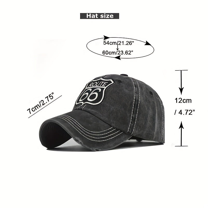 Label Patch Baseball Cap Vintage Washed Distressed Cotton Dad Hat