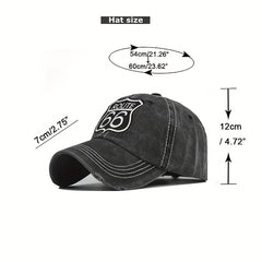 Label Patch Baseball Cap Vintage Washed Distressed Cotton Dad Hat