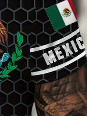 Mexico Eagle Holding Snake Print Men's Short Sleeve Novelty T shirt