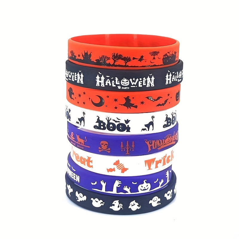 Spooky Halloween Ghost Silicone Bracelet Stretchy Rubber Wristband