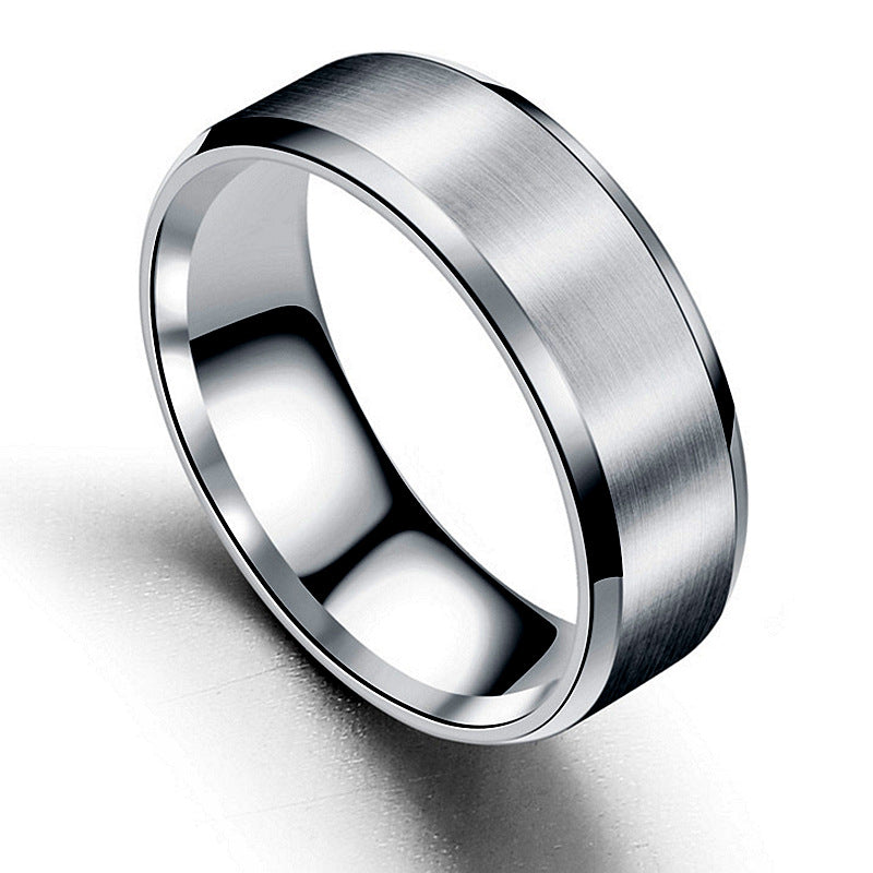 Titanium Steel Frosted Men's Brushed Ring Jewelry