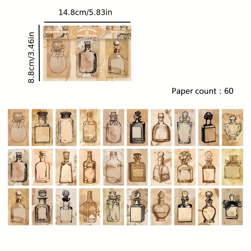 Sticky Notes Light Retro Special Shaped Bottle Non Sticky 60 Sheets