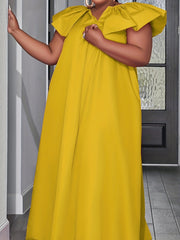  Women's Ruffle Trim Maxi Dress