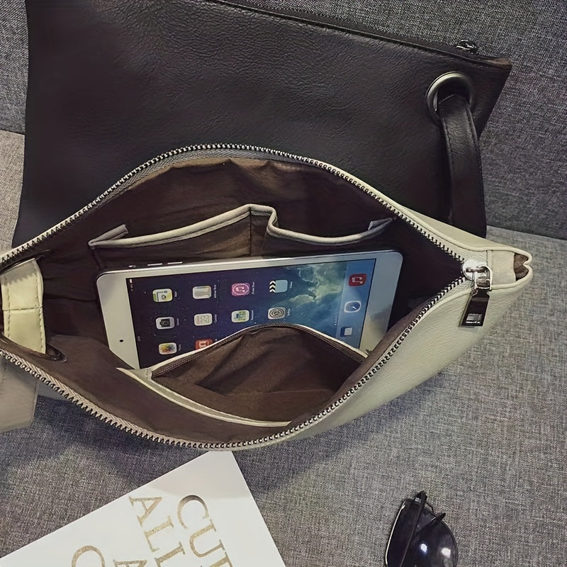Oversized Clutch Bag Women's PU Leather Briefcase Handbag